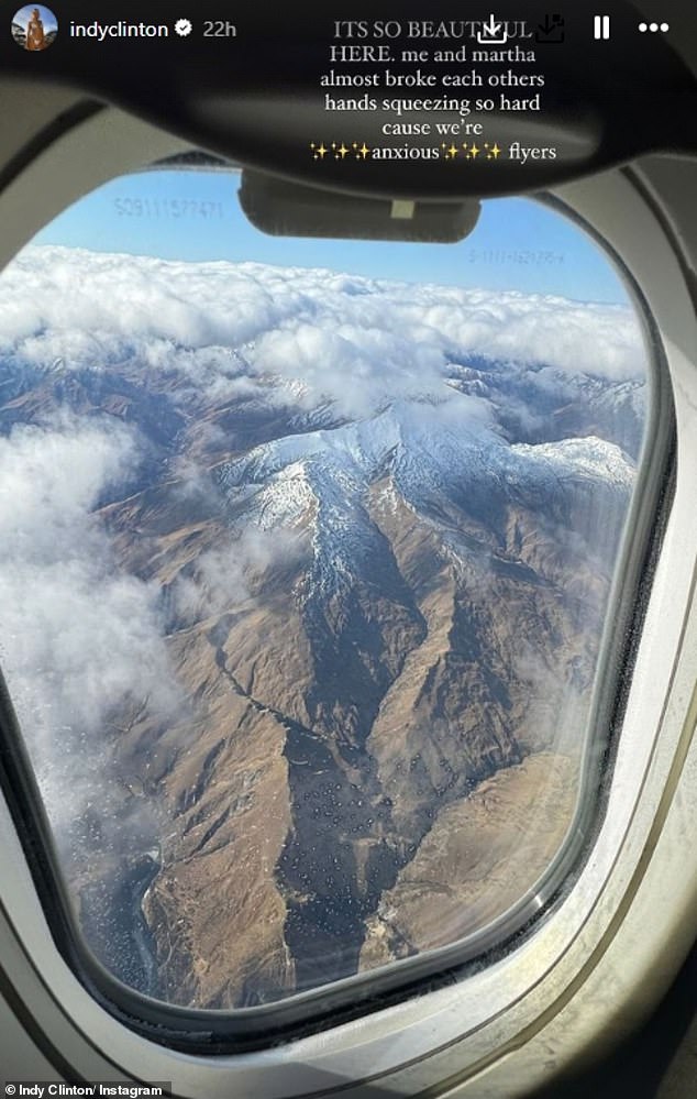 Sharing a snap of the view from the plane as they landed, Indy admitted he almost 