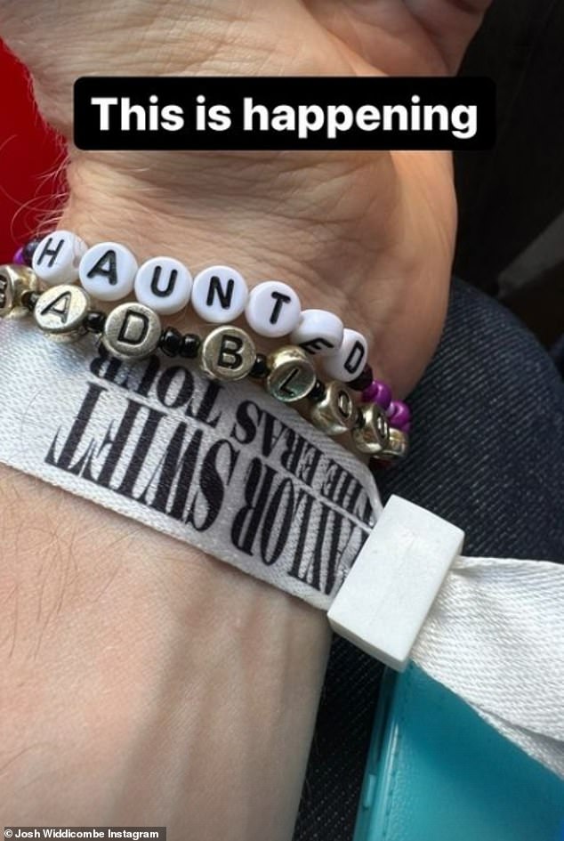 Comedian Josh Widdecombe also shared a snap of his bracelet and bangles as he joined his daughter at the concert.