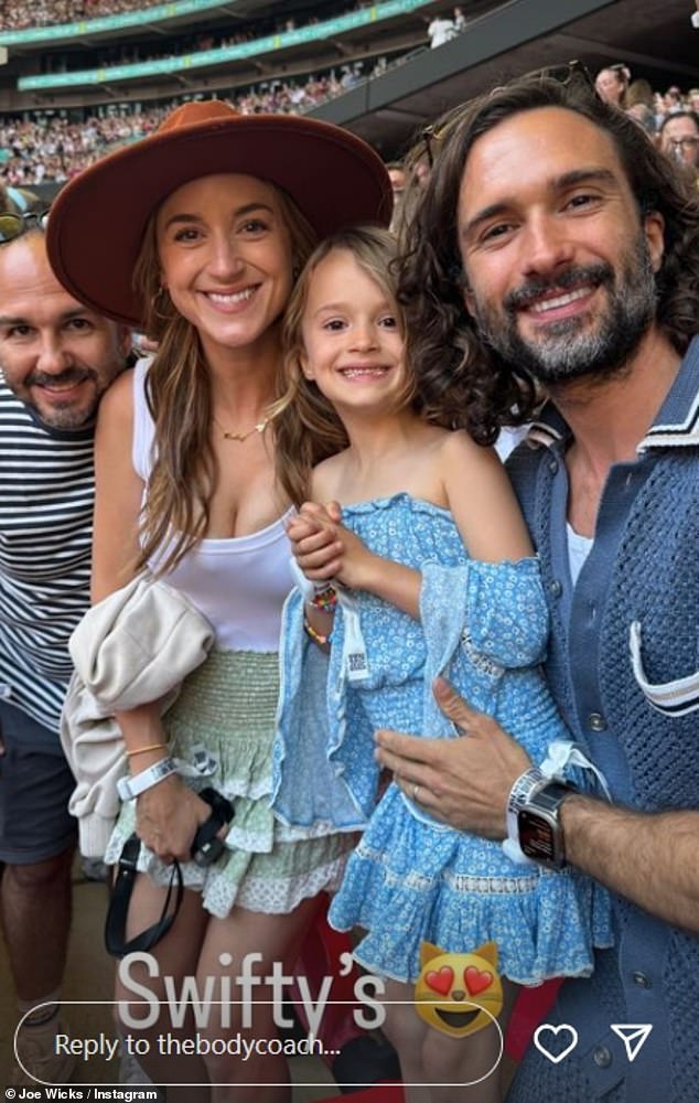 Fitness trainer Joe Wicks also attended with his wife Rosie and six-year-old daughter Indie.