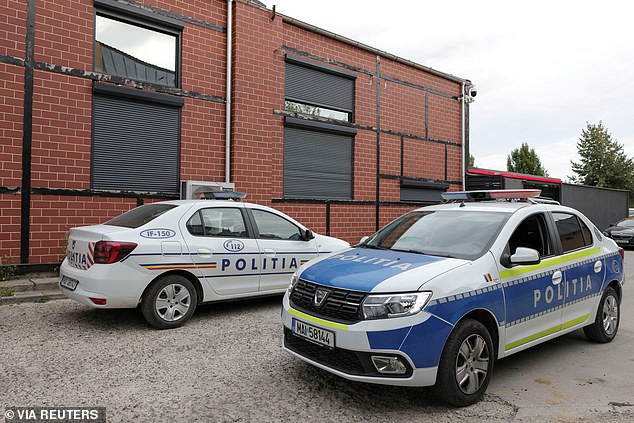 Police patrol in front of the Tate brothers' residence in Pipera, Ilfov, near Bucharest, Romania, on August 21, 2024