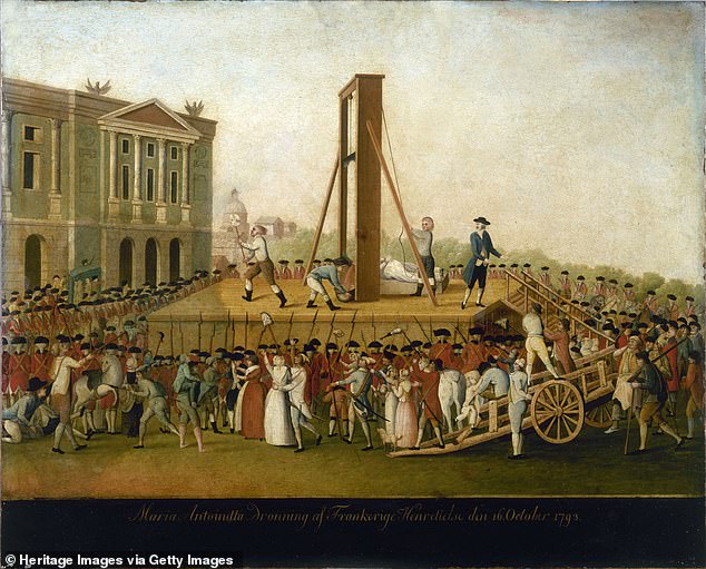 There were no jewels in sight when Marie Antoinette was guillotined in 1793.