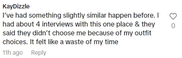 Others had received similar reactions, including one suggesting the interviewee lose weight.