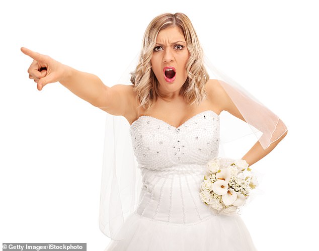 The bride was left furious after the woman's son was caught red-handed digging into the wedding cake, but the woman felt the bride should be the first to apologise (file image)