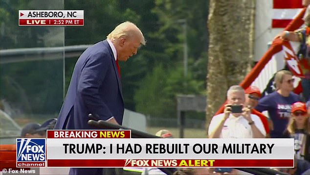 Trump leaves the protection of bulletproof glass to address the crowd