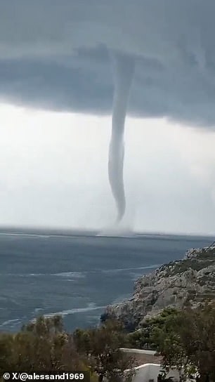 A giant swashbuckler was caught on camera off the coast of Salento