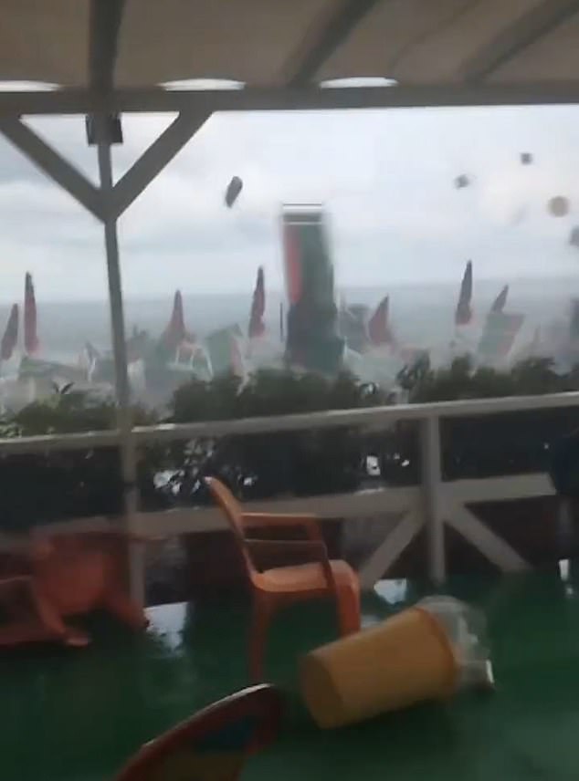 Southern Italy was hit by strong winds and storms on Monday