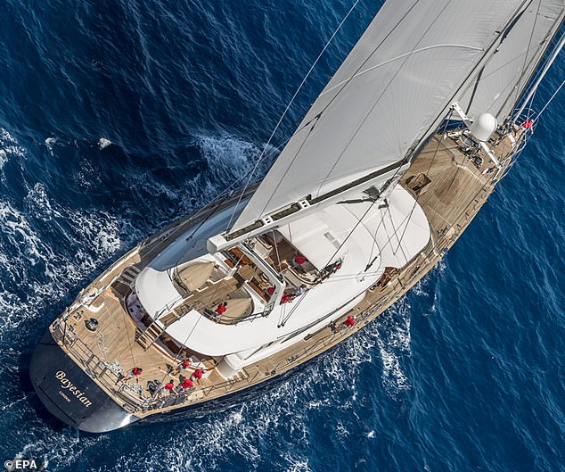 A photo provided on August 19, 2024 by the Perini Navi Press Office shows the 'Bayesian' sailboat