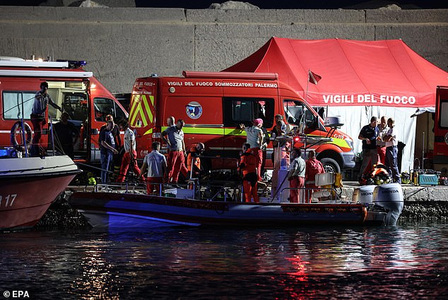 Rescue teams and divers from the Italian fire brigade are working through the night as the rescue operation for the missing people on board continues.