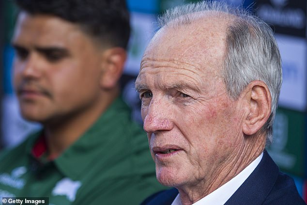 Wayne Bennett will return as South Sydney coach in 2025 and has vowed to take superstar Latrell Mitchell (pictured together in 2020) under his wing.