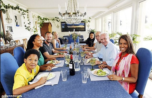 Sven-Goran Eriksson is pictured here with his partner Yaniseth Alcides and members of his family.