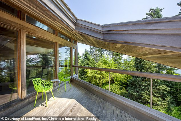 Schildroth was inspired for the house by the late Frank Lloyd Wright, an American designer, architect, educator and writer. (Pictured: an outdoor terrace)