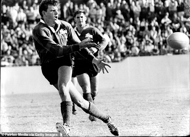 The 79-year-old first made his mark at South Sydney (pictured), where he won four championships while playing with the Bunnies between 1964 and 1971.