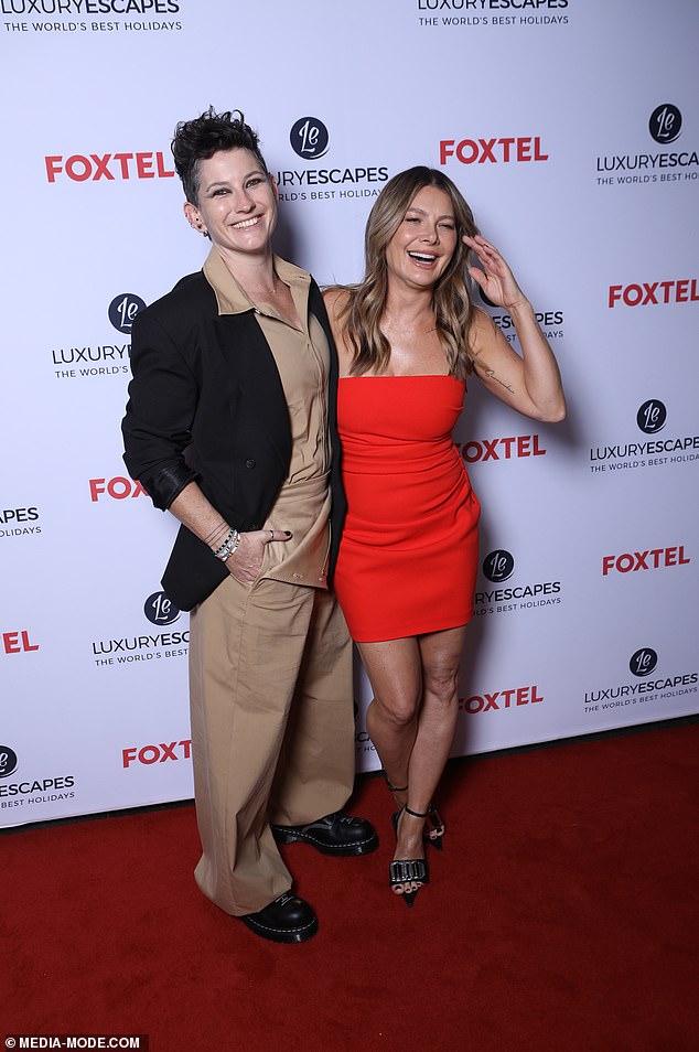 The loved-up couple appeared at the season premiere of The World's Best Holidays at Our Golden Age Cinema on Wednesday. The pair hugged and laughed as they posed for photographs on the red carpet. Both were pictured