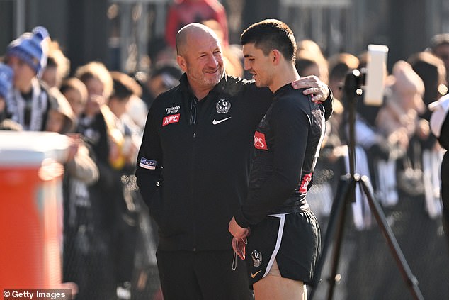 It comes after Craig Kelly (pictured left, with Magpies star Brayden Maynard) was accused of allegedly making a series of racist remarks about club staff