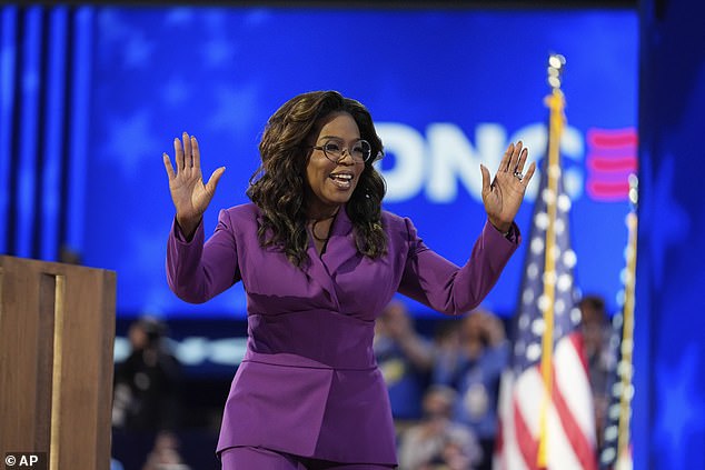 Oprah Winfrey takes the stage to endorse Kamala Harris and Tim Walz with a speech on the third night of the Democratic National Convention