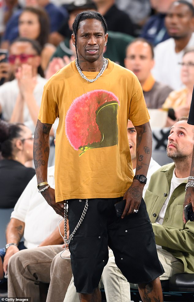 Travis recently had another run-in with the law while in Paris after an alleged argument with his bodyguard at the Four Seasons Hotel George V on August 9; seen earlier this month in Paris.