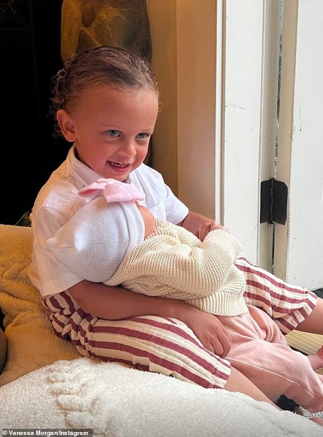 Morgan (last name Mziray) also posted a sweet photo on Instagram of her three-year-old son, River Kopech, holding his new baby sister.