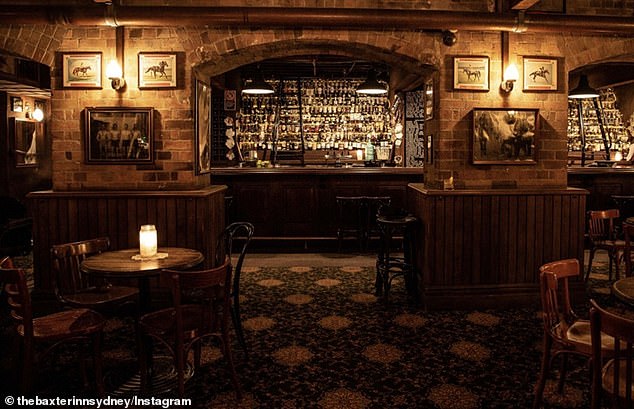 The all-male bartending team at the Baxter Inn (pictured) allegedly competed to sleep with customers in a warehouse, with a $1,000 bottle of wine offered to the first to win.