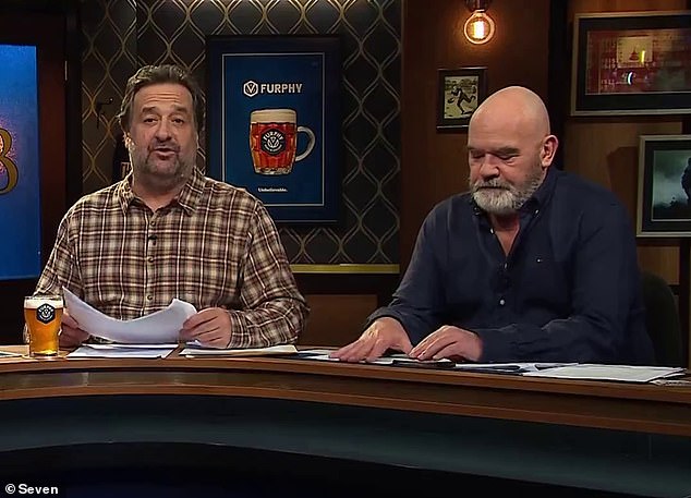 It's a long-standing tradition for hosts to enjoy a beer on air, but Sheargold didn't have a drink in front of him on Wednesday's show, while his co-hosts Mick Molloy and Andrew Maher did.