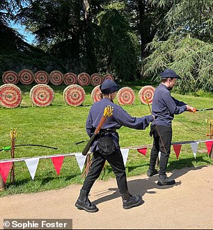 Sophie was introduced to archery for £6 (right)