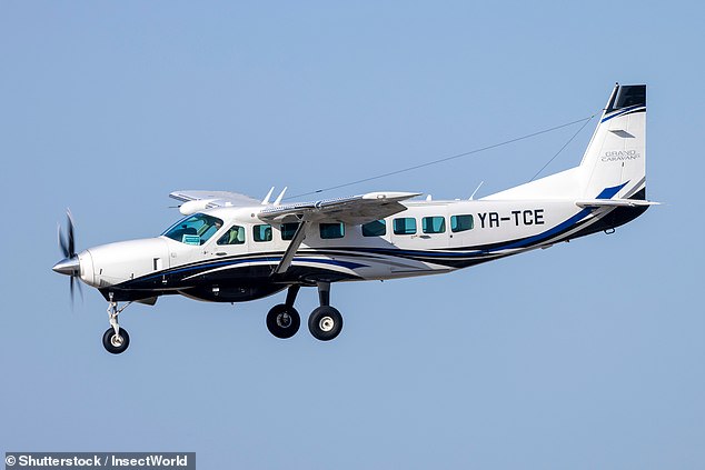 The file image shows a Cessna 208B Grand-Caravan, the type of aircraft the group was reportedly travelling in.