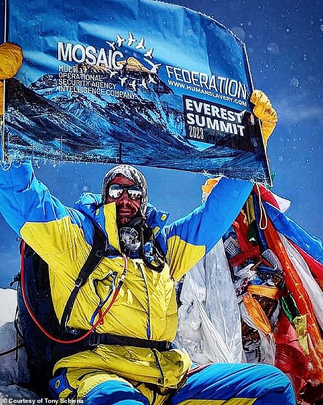 During his Everest expedition, Tony suffered severe food poisoning but managed to reach the summit.