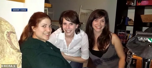 Peterson, center, is pictured with her two sisters, who also helped search for her in the months after she disappeared.