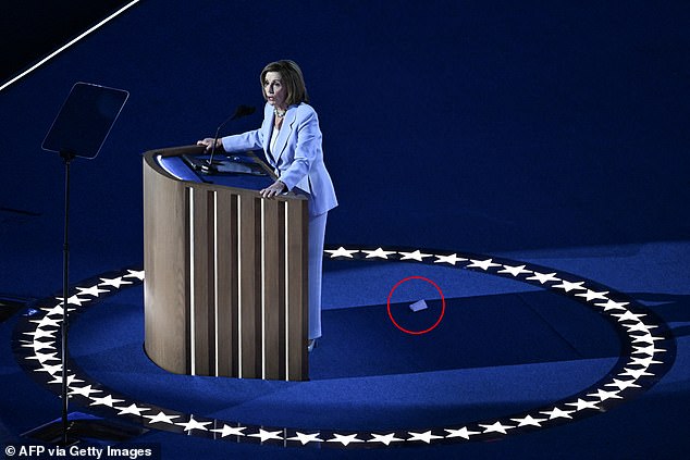 Some on social media speculated that it was toilet paper that was discarded on stage, but closer inspection suggested a less nefarious explanation.