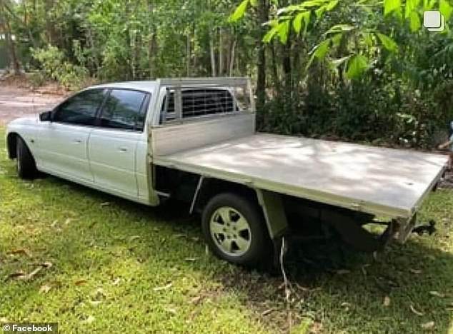 Police believe he may be travelling in a white Holden Crewman van with a metal tray and Queensland registration plate 403KA2 (pictured)