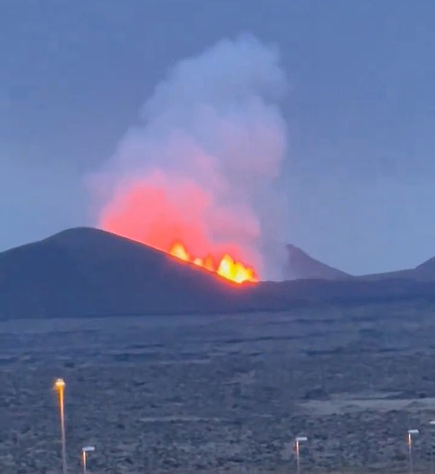 The eruption took place near the evacuated town of Grindavik.