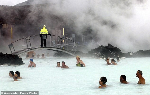 Pictured: Iceland's popular Blue Lagoon geothermal spa, a popular tourist attraction that has had to close and reopen several times due to eruptions.