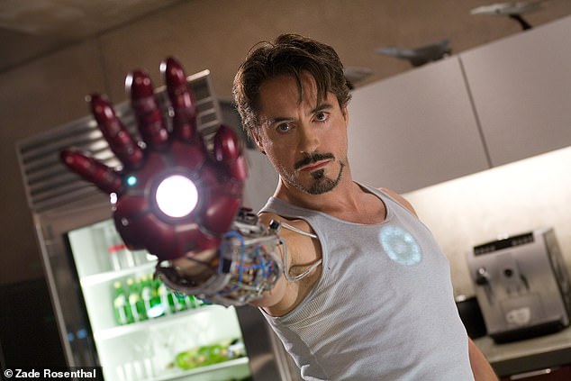 The couple came together thanks to Marvel films like Iron Man, starring Robert Downey Jr. (pictured)