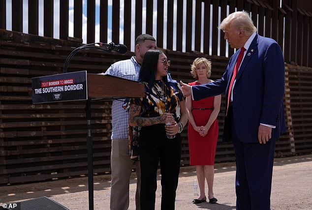 Following Nungaray's remarks, the former president tried to console the mother, who also cried as she recounted the tragic murder of her daughter.