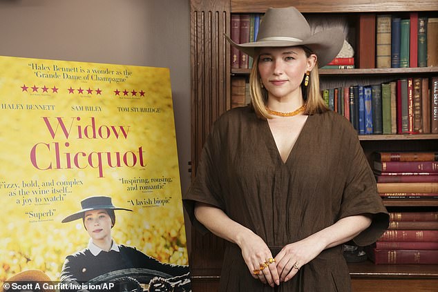 Hayley Bennett poses upon arrival at the special screening of the film 'Widow Clicquot' on August 21 in London