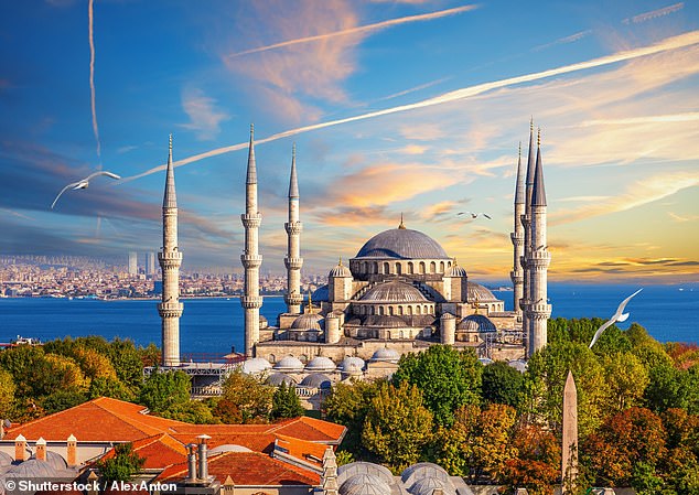 Seen here, the Blue Mosque is 