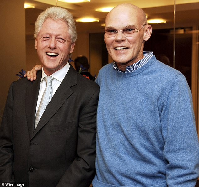 Carville (right) was an advisor to both Bill Clinton's (right) 1992 presidential campaign and his wife Hillary Clinton's (right) 2008 primary campaign.