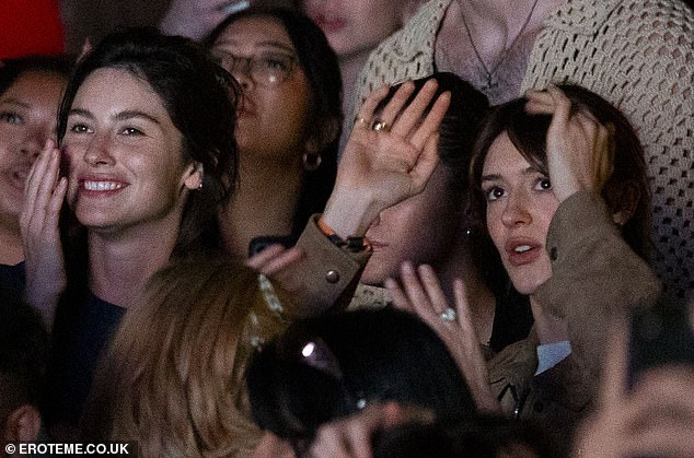 The quartet seemed to be in high spirits as they partied with the crowd while watching Mitski headline the show.