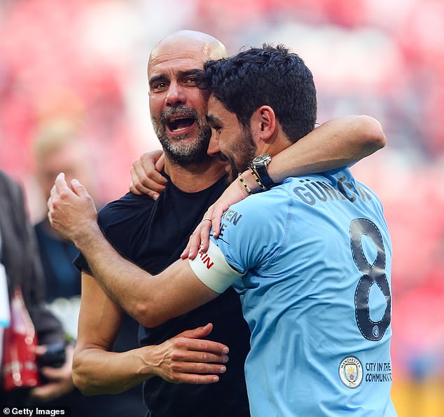 Gundogan (right) will now reunite with Pep Guardiola (left) at City after just one year away from the club.