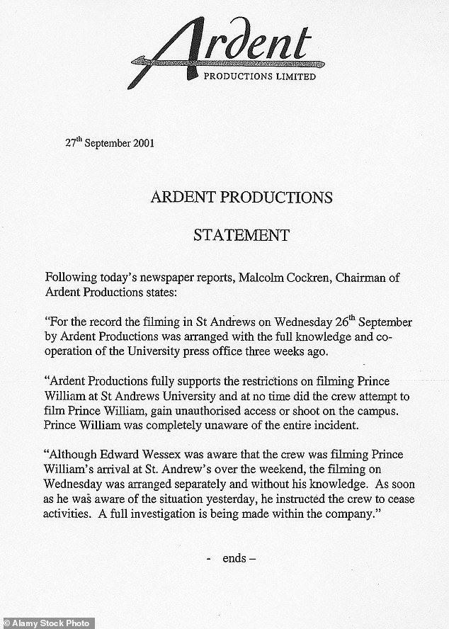 A statement issued by company chairman Malcolm Cockren the day after the incident said they had organised 