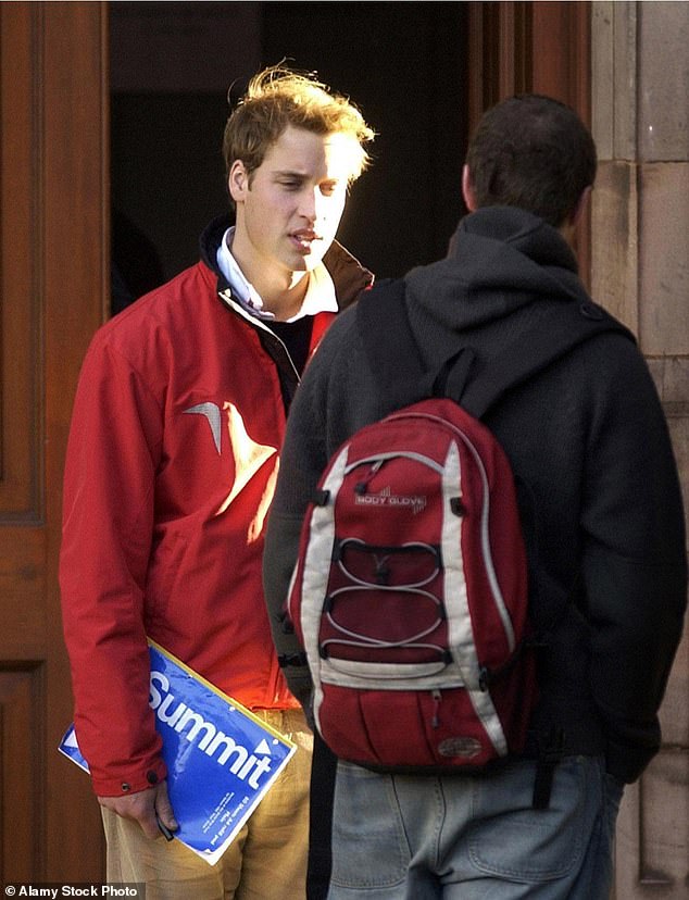 William, pictured at university, began studying for a BA in Art History before switching to Geography.