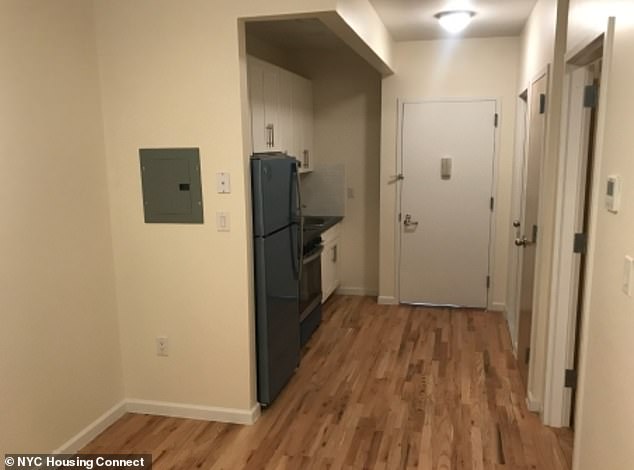 A kitchenette in one of the reduced-price apartments. Applicants must use the property as their primary residence.