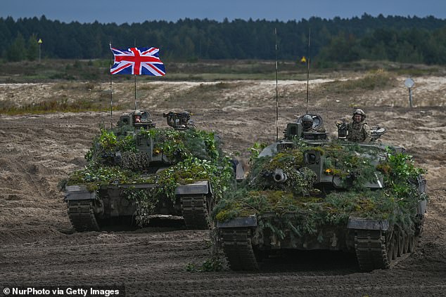 Sir Patrick warned last year that the British donation of 14 Challenger 2 tanks (pictured) to kyiv had left 