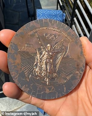 Back of Nyjah Huston's medal