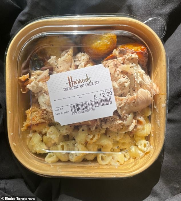 Elmira decided to splash out on £12 for the truffle macaroni, accompanied by roast chicken and burgers.