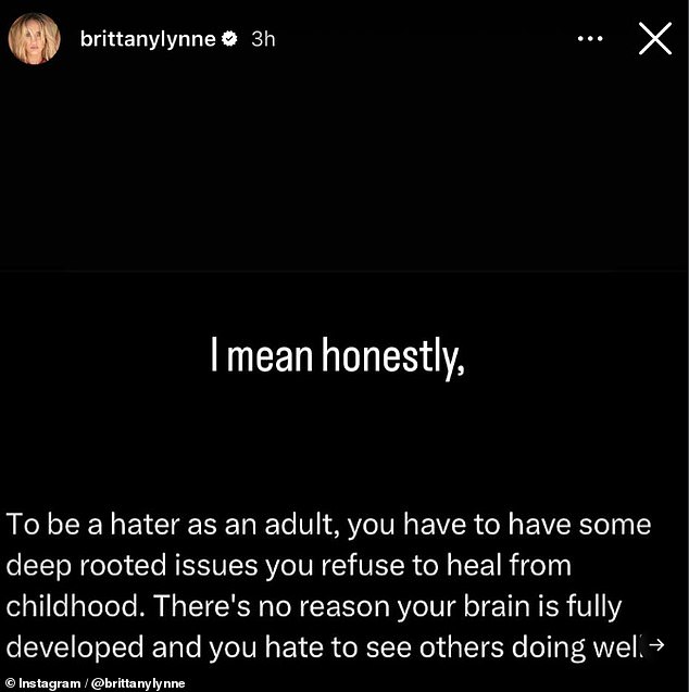 Brittany responded to her critics by saying that there is no reason why their brains are 