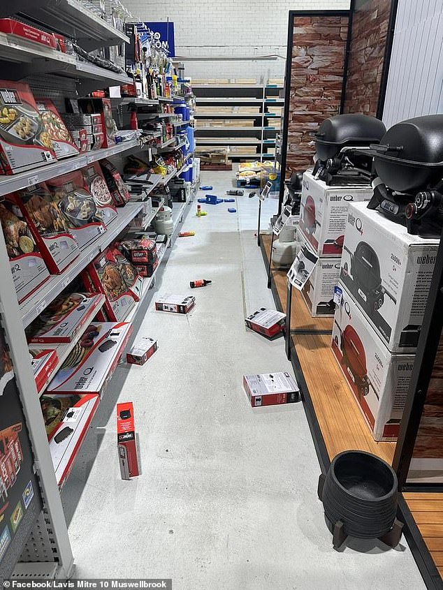 Lavis Mitre 10 in Muswellbrook posted a photo of items strewn across its hallways after a 5.0 magnitude earthquake struck the town of Denman shortly after 12pm on Friday.