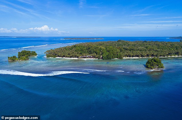 The picturesque Telo Islands, off the west coast of Sumatra, are a popular surfing destination.