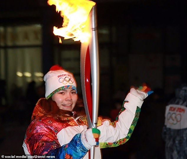 Ms Shamigulova was a torchbearer ahead of the 2014 Winter Olympics in Sochi