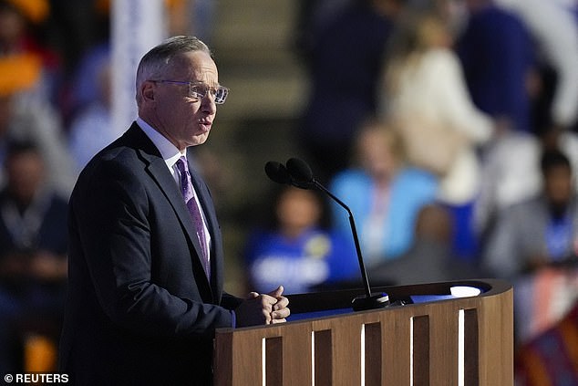 Mesa, Arizona Mayor John Giles spoke at the Democratic National Convention. He is part of the Republicans for Harris group.