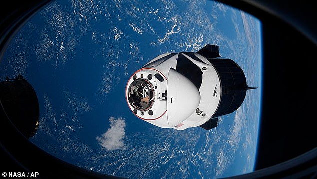 Pictured: The SpaceX Crew Dragon capsule approaches the International Space Station for docking on April 24, 2021